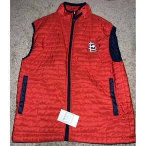 St. Louis Cardinals Puffer vest SGA red with blue accents Men's Size XL PRE-OWND